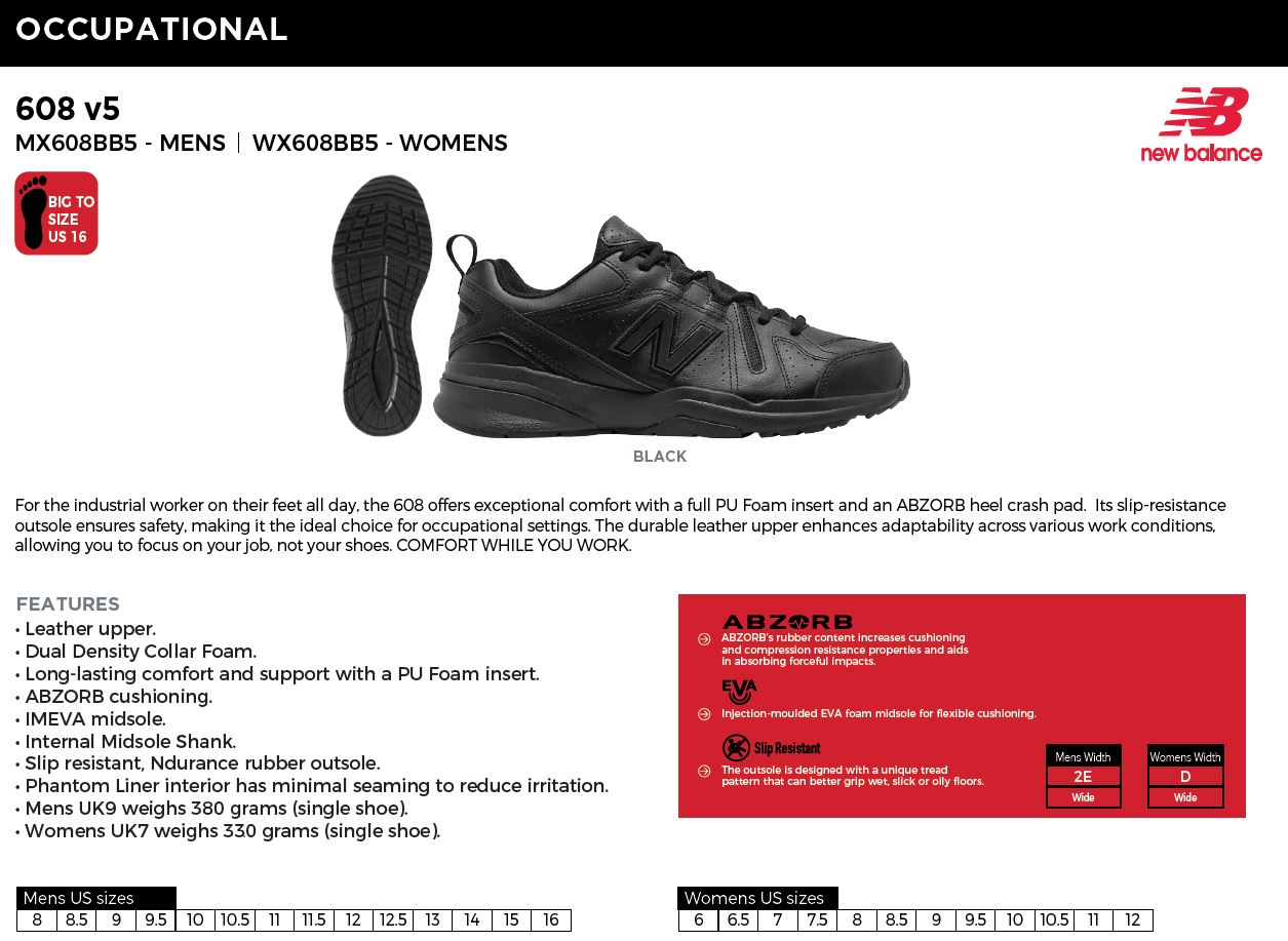NEW BALANCE Black - WX608BB5 - Mens / Womens - Image 2
