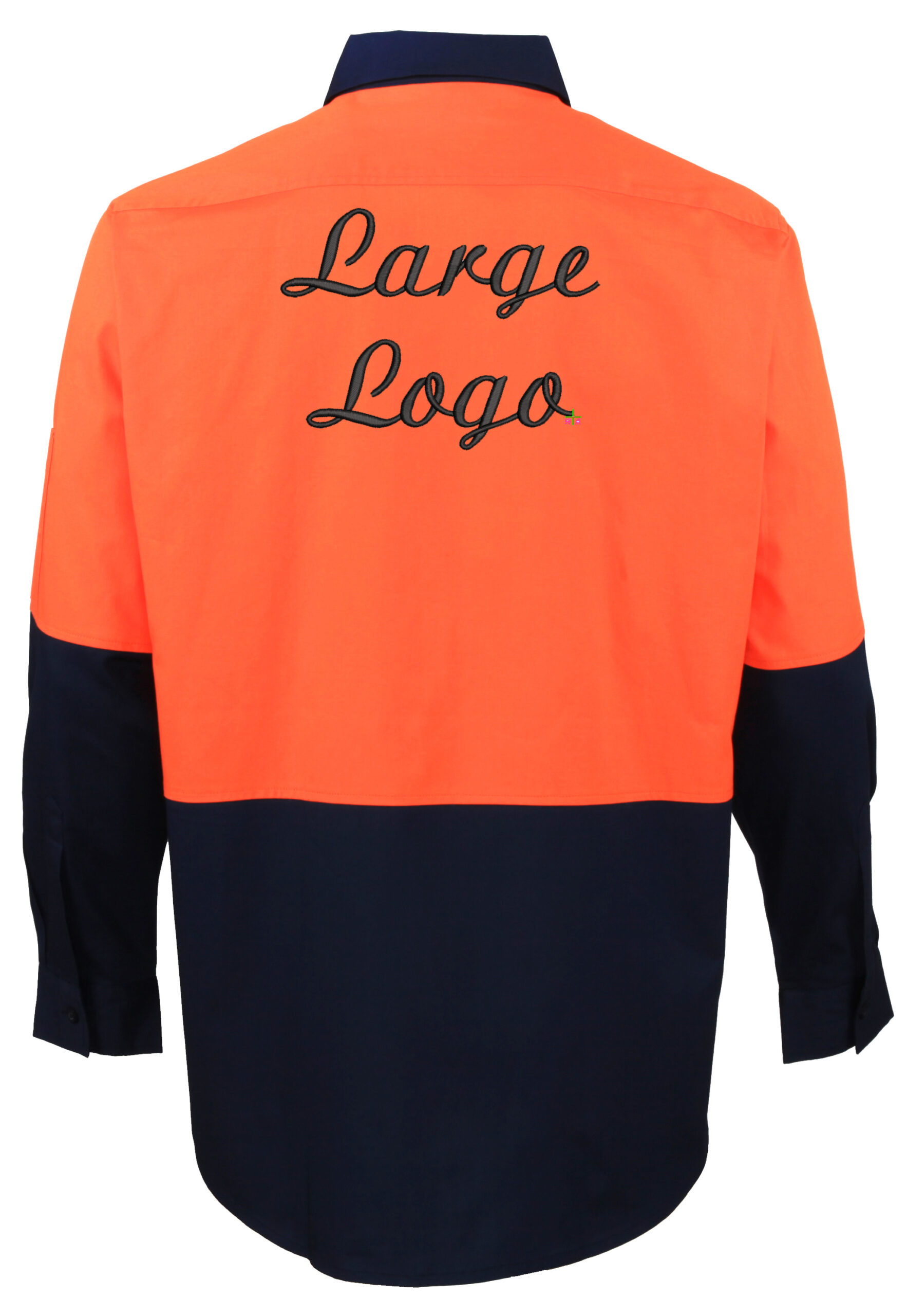 Logo Embroidery Work Shirt cotton drill (Long Sleeve) 3M ref Tape 155gsm 1001 (front small logo + back large logo)